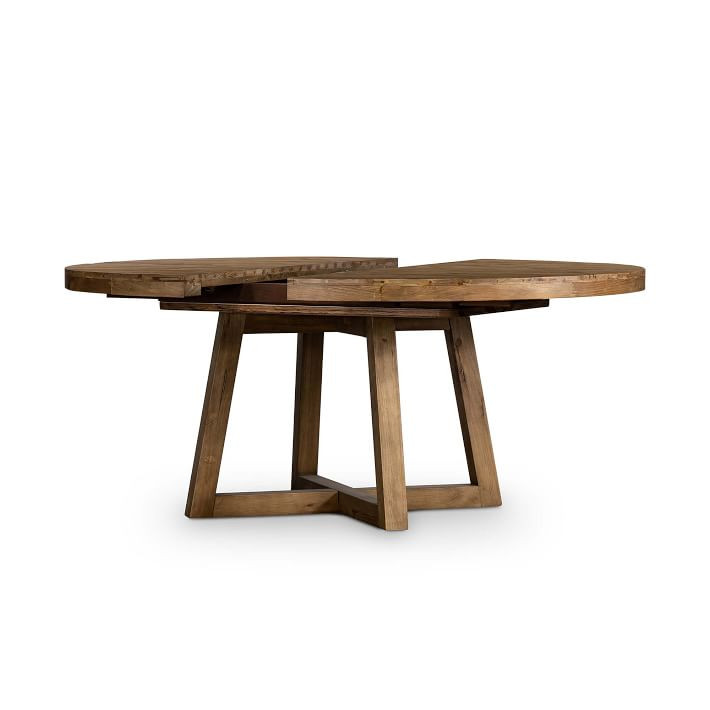 Emmerson® Reclaimed Wood Round Expandable Dining Table (60"–72") | West Elm (US)