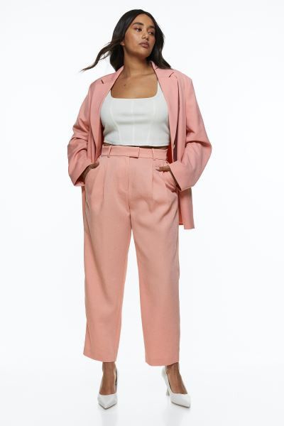 Ankle-length Pants | Pink Work Pants | Work Outfit | Work Wear Style | HM Outfit | H&M (US + CA)