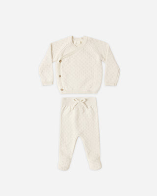 Knit Wrap Top + Pant Set Natural | Rylee + Cru