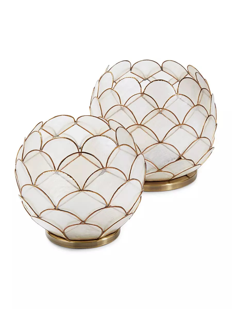 Scalloped Capiz Hurricane - Round | Serena and Lily