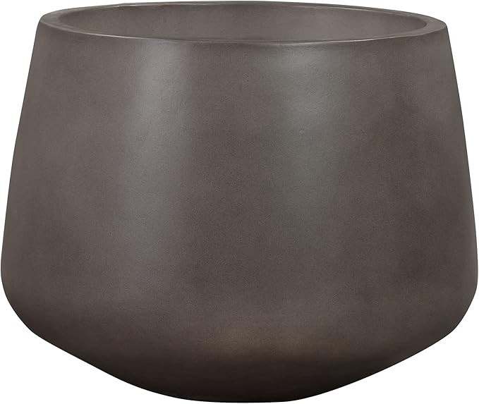 Armen Living Amethyst Medium Round Lightweight Concrete Indoor or Outdoor Planter in Grey | Amazon (US)