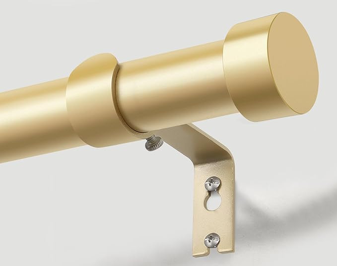 KAMANINA Gold Curtain Rod 32 to 58 Inch (2.6-4.8 Feet), 1 Inch Heavy Duty Curtain Rods for Window... | Amazon (US)