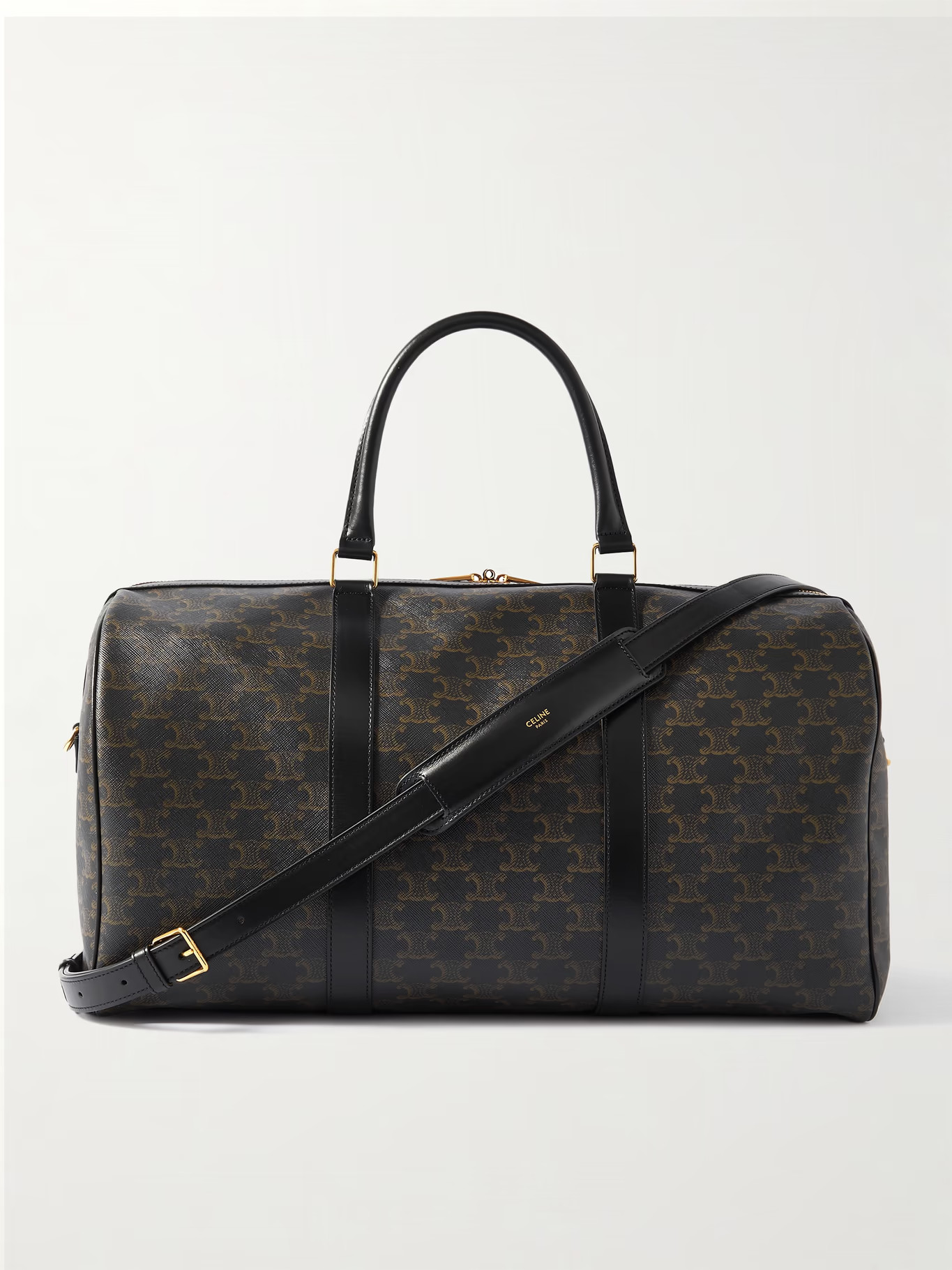Triomphe Medium Leather-Trimmed Logo-Jacquard Canvas Weekend Bag | Mr Porter (UK)