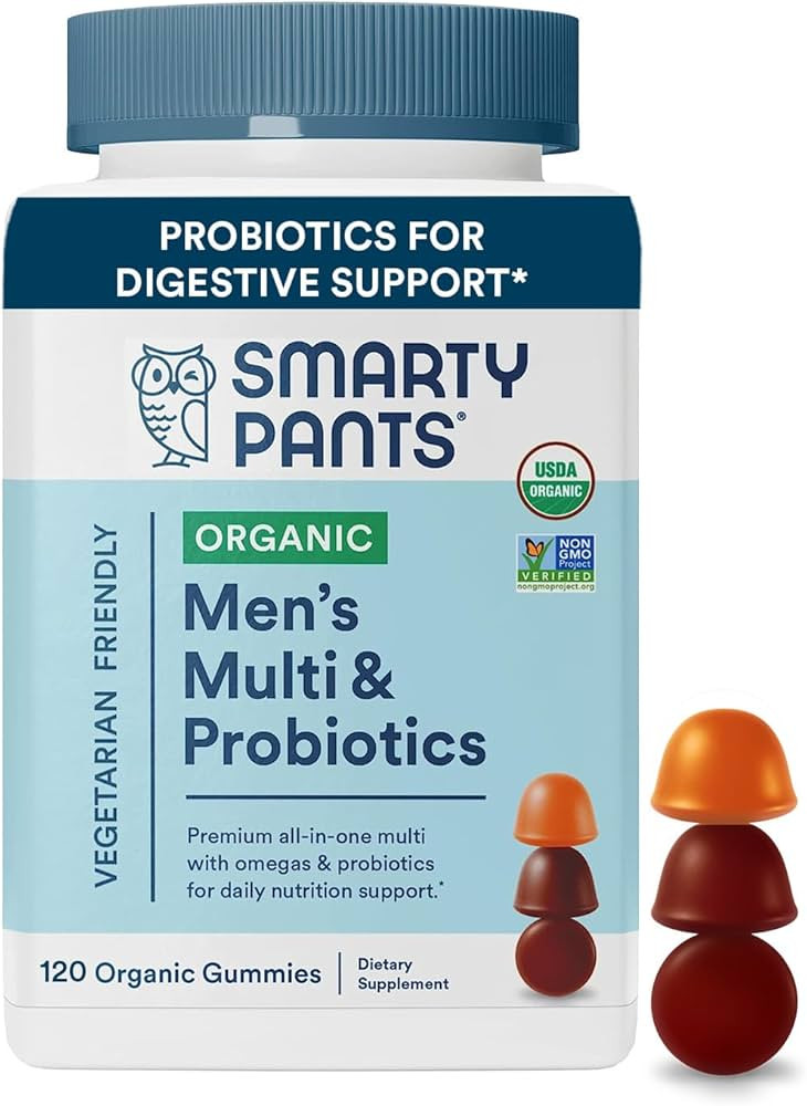 SmartyPants Multivitamin for Men, Organic Gummies: Probiotics, CoQ10, Methylfolate, Omega 3 (ALA)... | Amazon (US)
