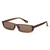 Small Rectangular Frame Sunglasses Women Men Vintage Skinny Cat Eye Glasses | Amazon (US)