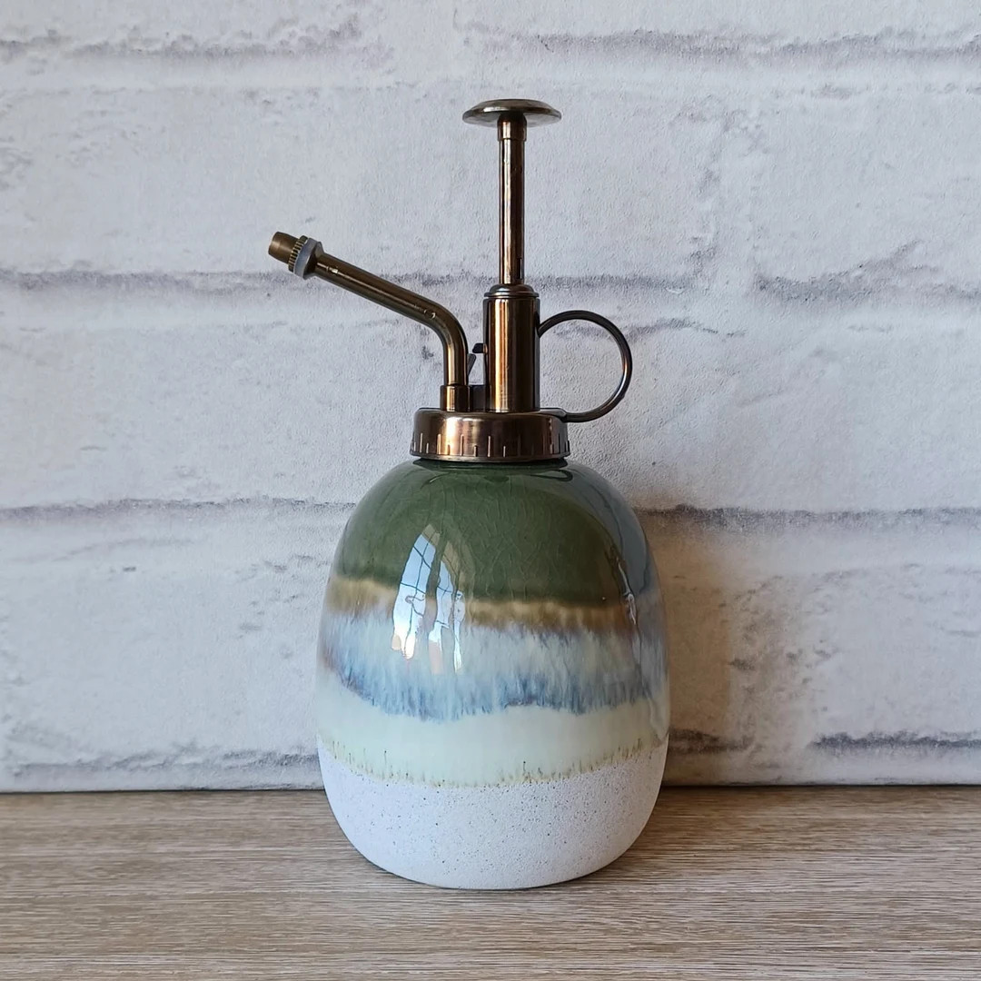 Green Stone Effect Mojave Glaze Flower Mister Stoneware Plant - Etsy | Etsy (US)