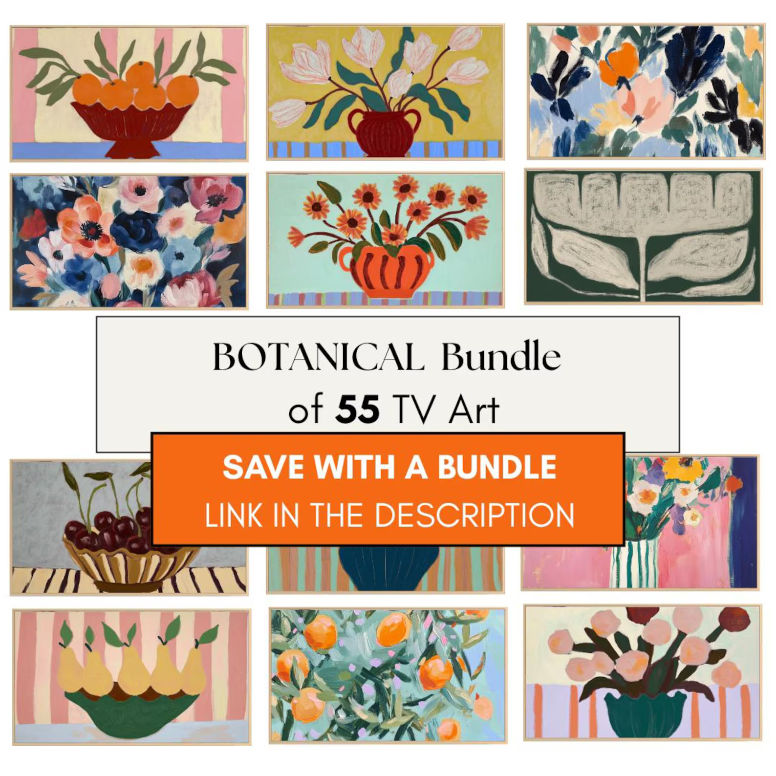 Samsung Frame TV Art Botanical Painting | 4K Art Instant Download | Etsy (US)