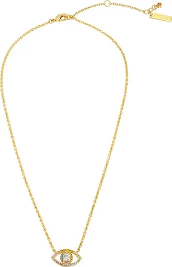 Kurt Geiger London Cubic Zirconia Evil Eye Pendant Necklace | Nordstrom | Nordstrom