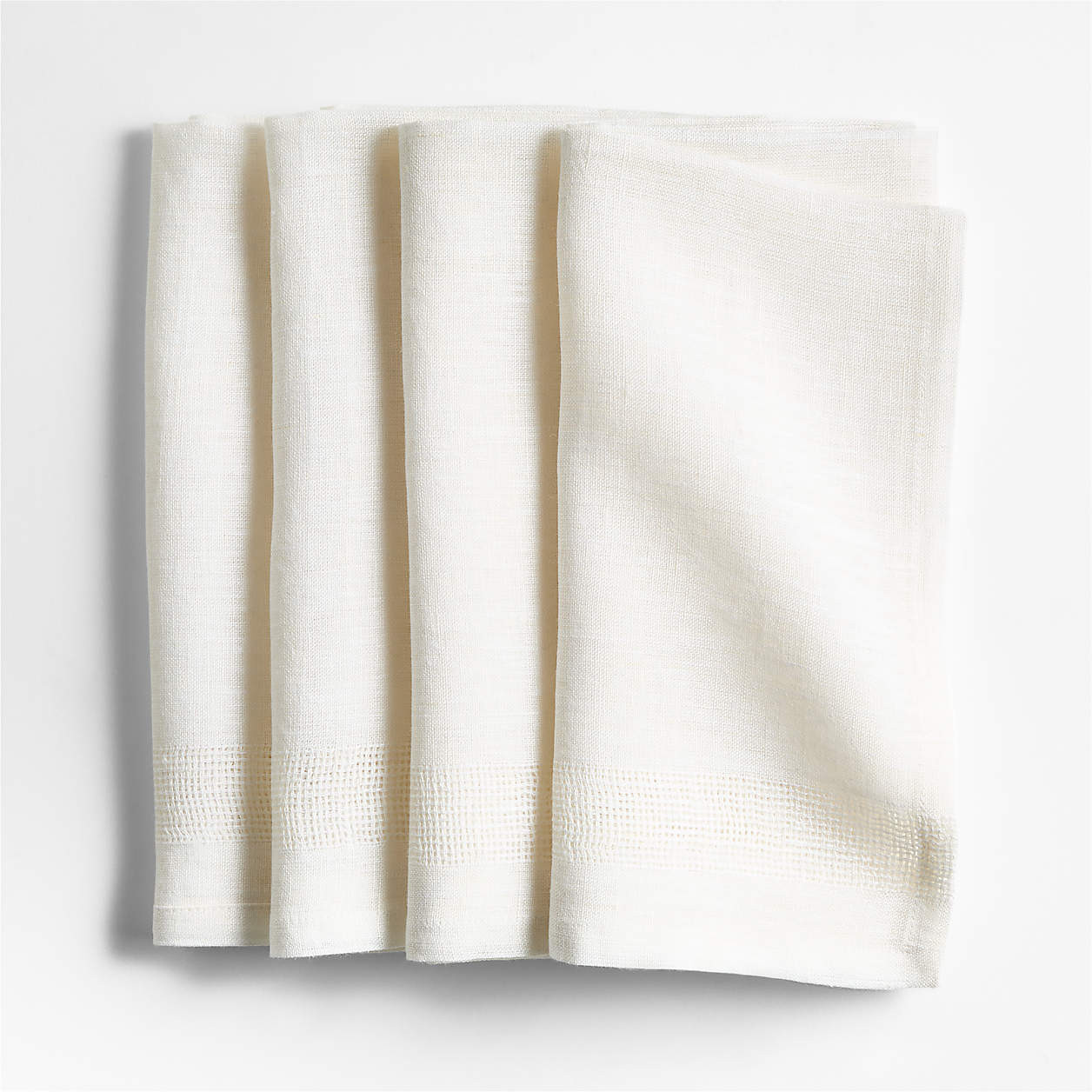 Torino Off White EUROPEAN FLAX -Certified Linen Dinner Napkins, Set of 4 + Reviews | Crate & Barr... | Crate & Barrel