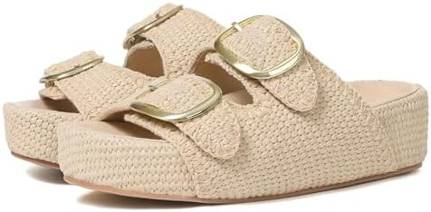 Platform Sandals For Women Espadrilles Open Toe Flatform Raffia Sandals Slip On Slide Sandals Cas... | Amazon (US)