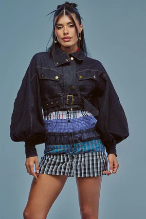 AKIRA Chiara Denim Jacket | Size Large | AKIRA