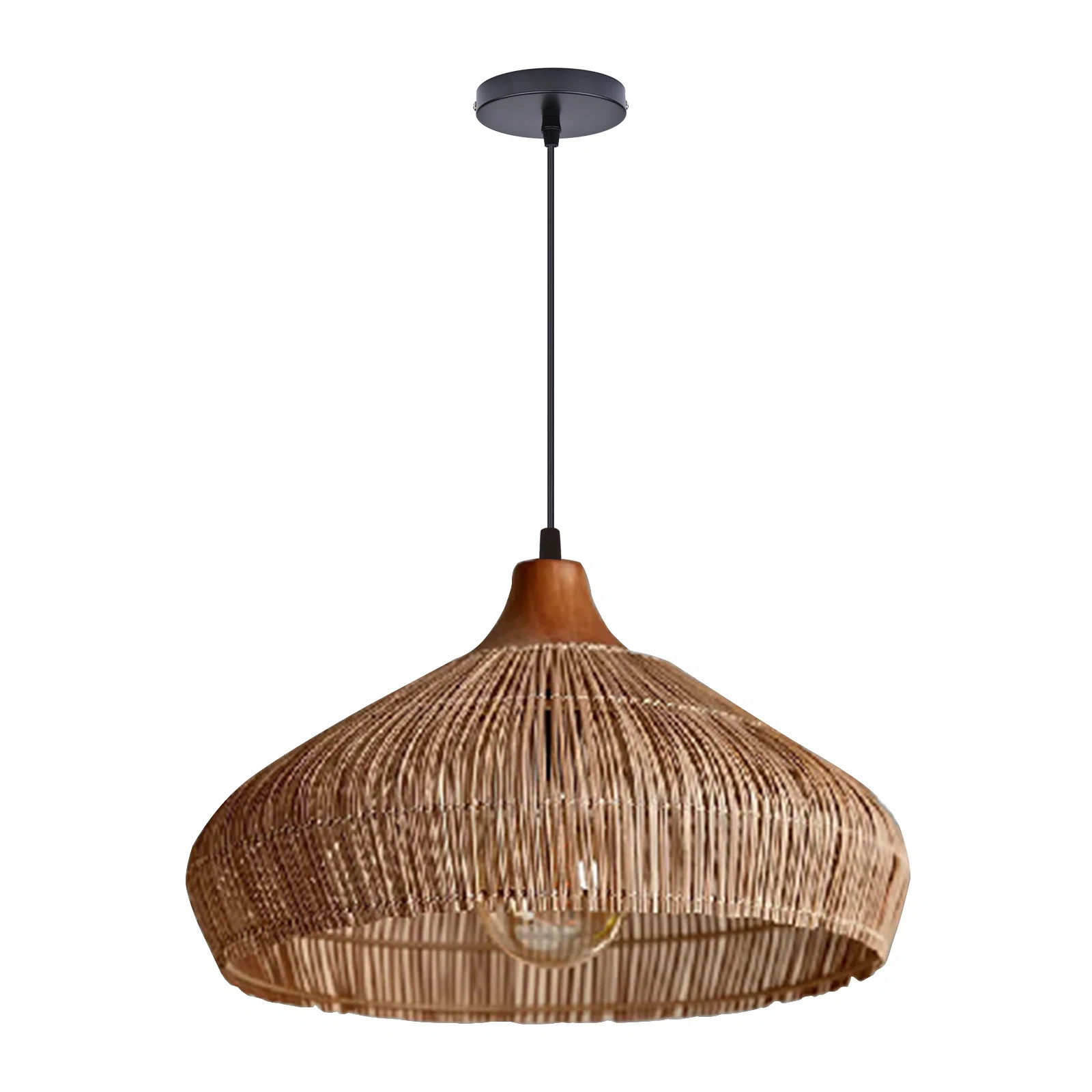 1-Light Rattan Lighting Fixture Handmade | Wayfair North America