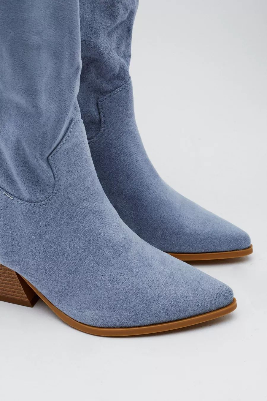 Faux Suede Cowboy Boots | Nasty Gal (US)