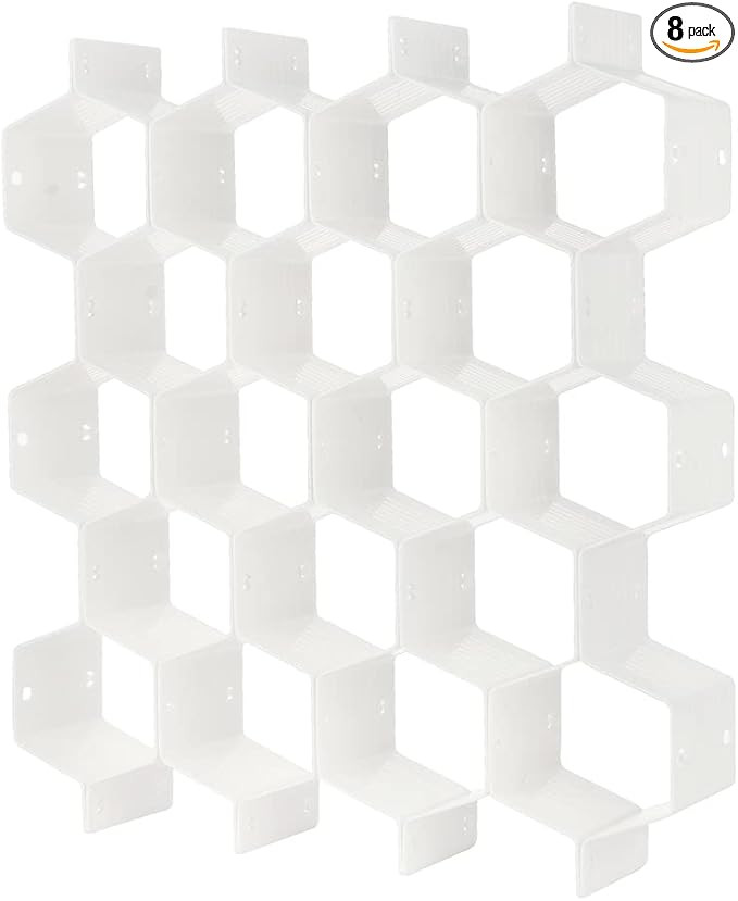 Poeland Drawer Divider Organizer Adjustable DIY Grid Honeycomb Drawer Divider for Underwear Belt ... | Amazon (US)