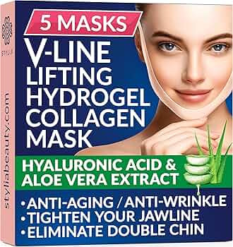 5 Piece V Line Shaping Face Masks – Lifting Hydrogel Collagen Mask with Aloe Vera – Anti-Agin... | Amazon (US)