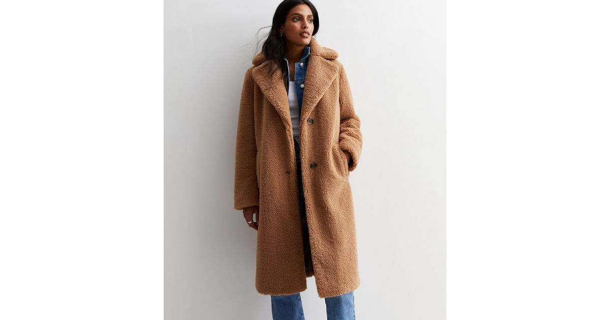 Tan Teddy Long Coat
						
						Add to Saved Items
						Remove from Saved Items | New Look (UK)