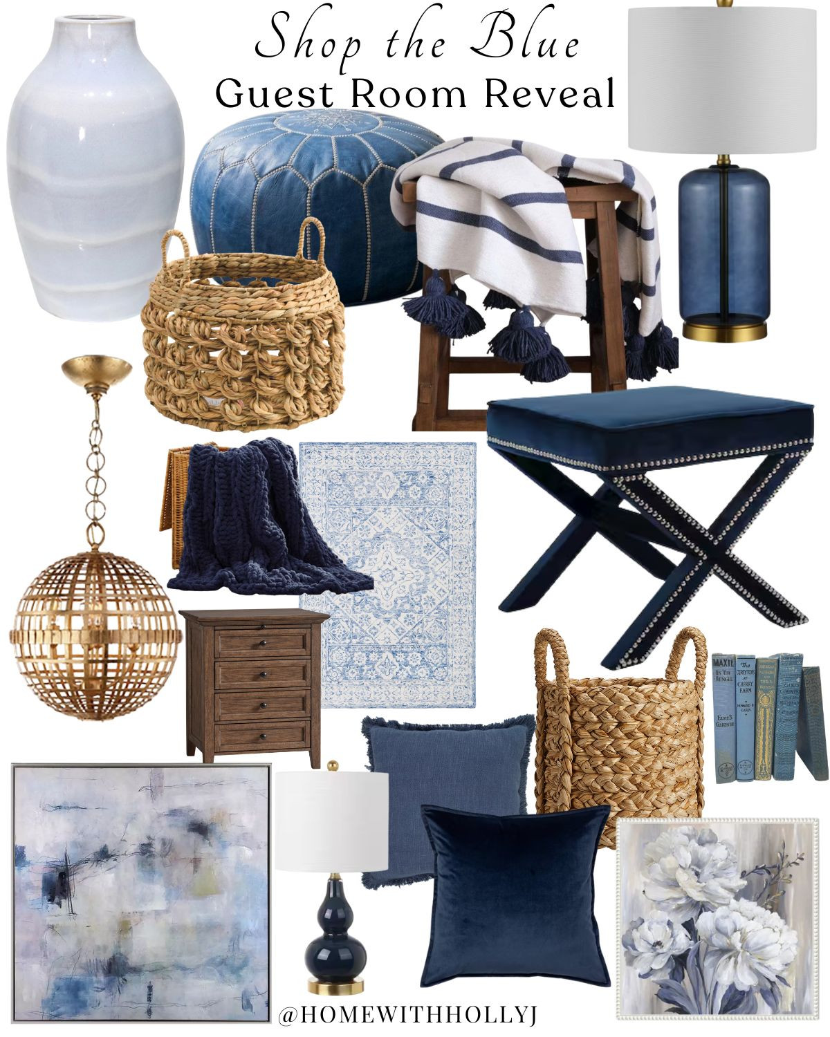 This blue + white guest room makeover is giving cozy coastal luxury 💙 Layered bedding, gold accents, and timeless decor make this space feel straight out of a designer home. Tap the link to shop the entire room and recreate this elevated guest bedroom look in your own home ✨ Save this for your next home refresh! #LTKHome #BedroomInspo #BlueAndWhiteDecor #GuestRoomIdeas #CoastalStyle #NancyMeyersStyle #HomeDecorFinds #TraditionalHome #InteriorStyling #HomeInspo #DecorLover #NeutralHome #ClassicDecor #MoodyBlue #LuxuryInteriors #BlueBedroom #PreppyStyle #CozyHome #LTKStyle #ShopTheLook #HomeWithHollyJ #ShopHollyJHome 

 #LTKdayinmylife #LTKmomlife #LTKHome