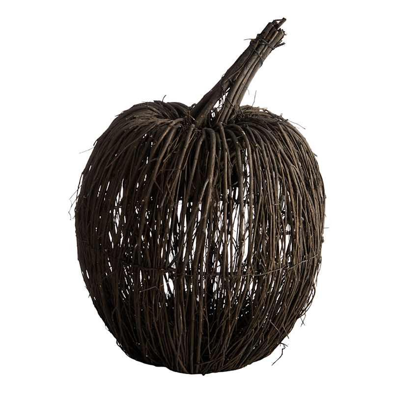 Black Rattan Pumpkin, 11" | At Home