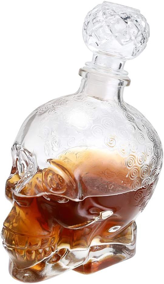 MDLUU Glass Wine Decanter, Skull Decanter Bottle, Liquor Decanter with Airtight Stopper, Wiskey V... | Amazon (US)