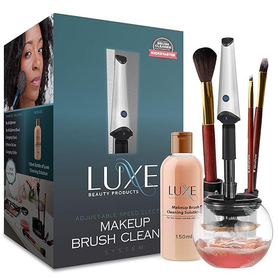 Luxe Makeup Brush Cleaner - 5oz Makeup Cleaning Solution Included - USB Charging Station - 3 Adju... | Amazon (US)