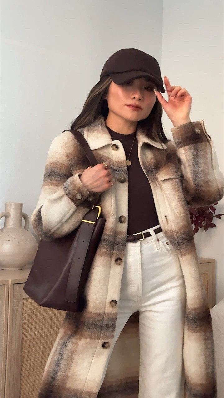 Winter plaid outfit with baseball hat and leather bucket bag 

#LTKHoliday #LTKCyberWeek #LTKGiftGuide
