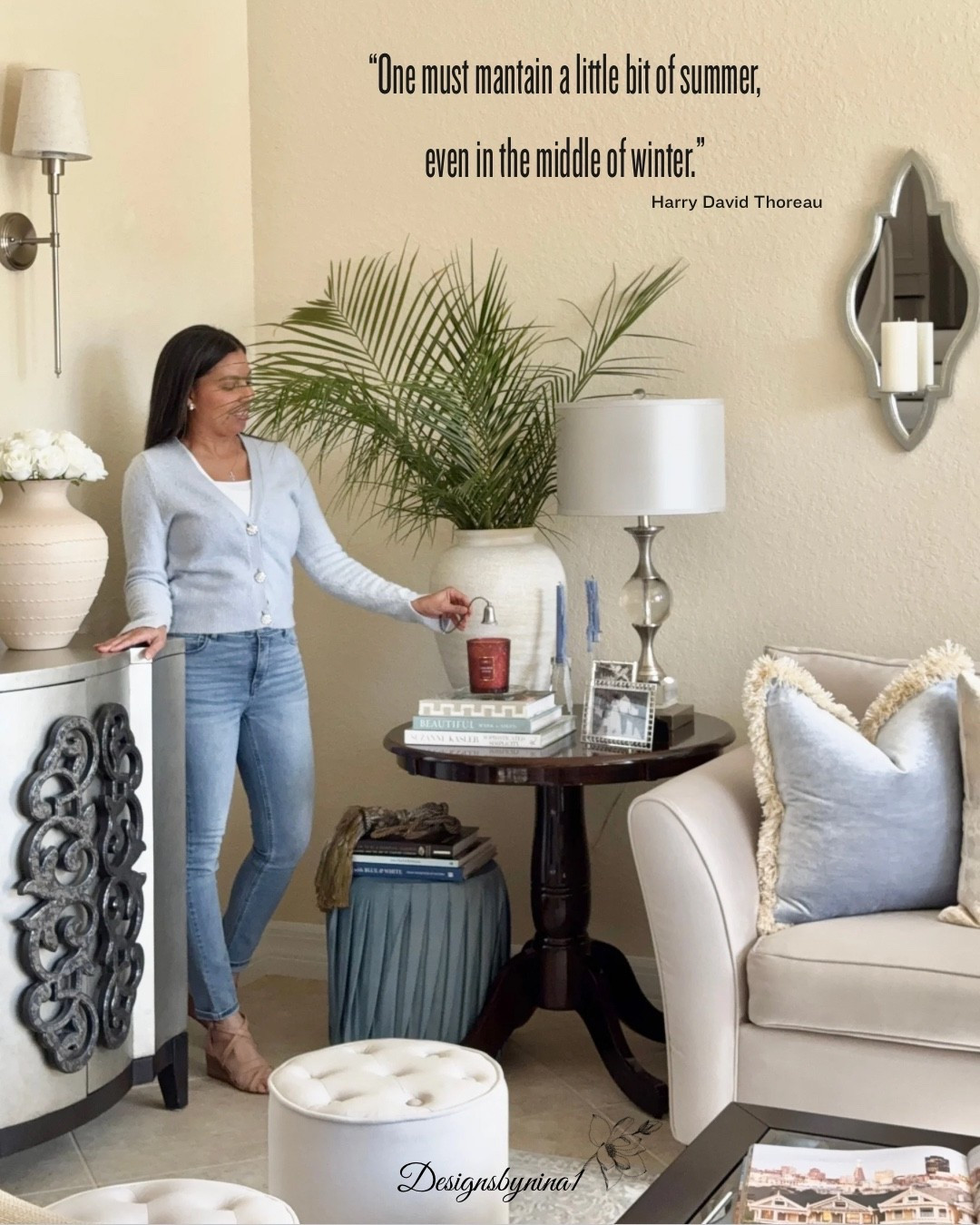 I love decorating with fresh cut branches from our yard! Even though it’s a bit chilly here in Florida, this gorgeous vignette in our living room makes me feel happy & optimistic about the future!!🩵


Home Decor | Living Room Decor | Warm Neutral Decor | Classic Blues | Transitional Decor | Transitional Modern Coastal | Traditional Decor | Brown & Blue Decor | Classic Decor | Timeless Decor 

#LTKHome