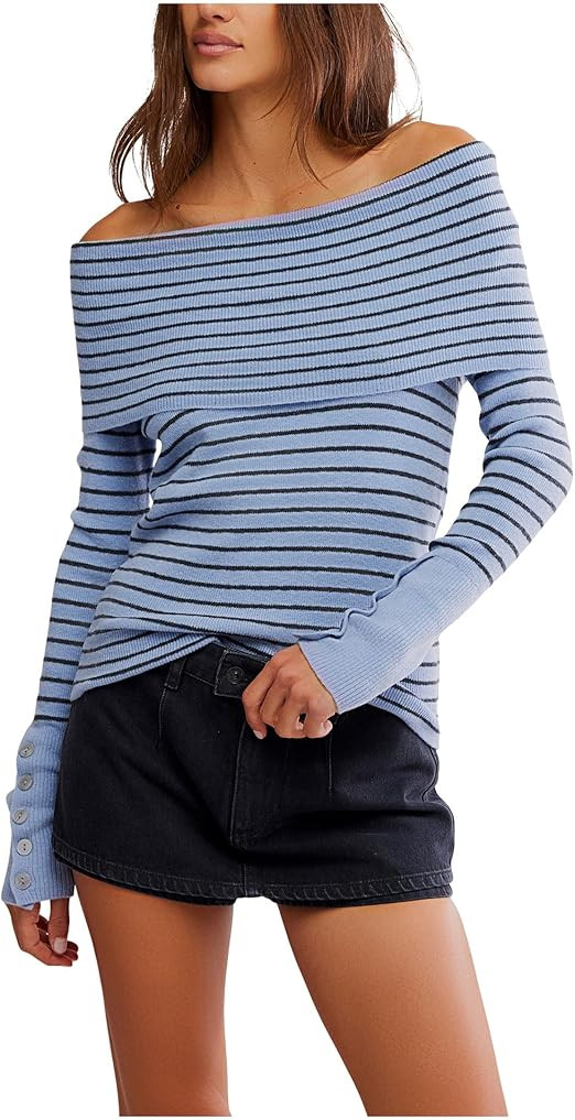 Free People Women's Evergreen Sweater, Peri Combo | Amazon (US)