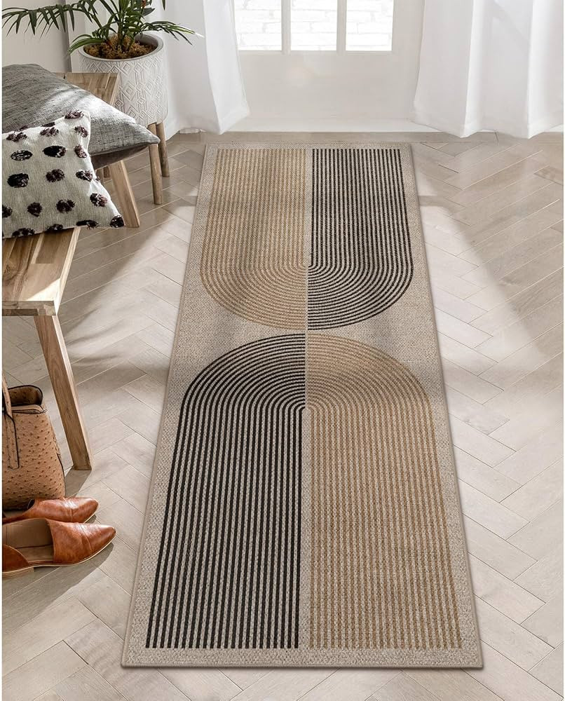 Lahome Modern Rainbow Easy Jute Rug, 2x6 Kitchen Runner Washable Rug Runners for Hallways Farmhou... | Amazon (US)