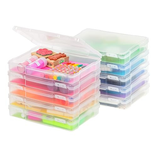 IRIS USA 5"x 7" Photo Storage Box Container Keeper Organizer, 10-Pack, for Pictures Crafts Scrapbooking Stationery, Protection and Organization, Clear | Amazon (US)