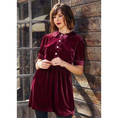 Such A Stunner Velvet Shirt Dress (Final Sale) Red 0 | Target