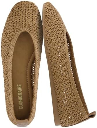 CUSHIONAIRE Gilt Woven Ballet Flats for Women, Lightweight Knit Flats with Memory Foam and Pull O... | Amazon (US)