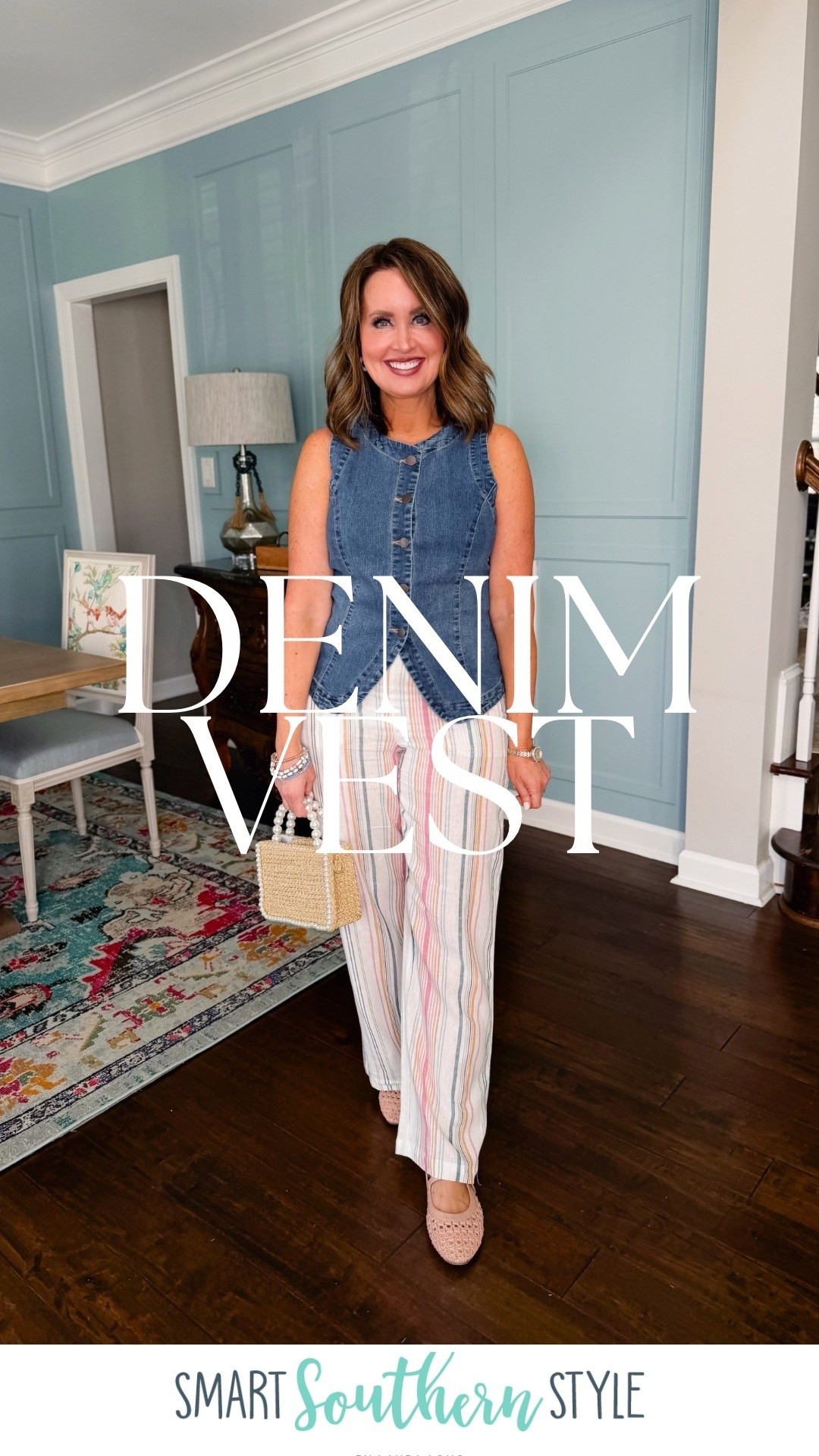 Denim vest - size up if busty (in a medium)
Linen pants - size up if in between sizes 
Shoes - size down a full size 

Concert outfit 
Vacation outfit 

#LTKootd #LTKOver40 #LTKSeasonal