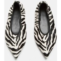 M&S Leather Zebra Print Slip On Pointed Ballet Pumps Black Mix | Marks & Spencer (UK)