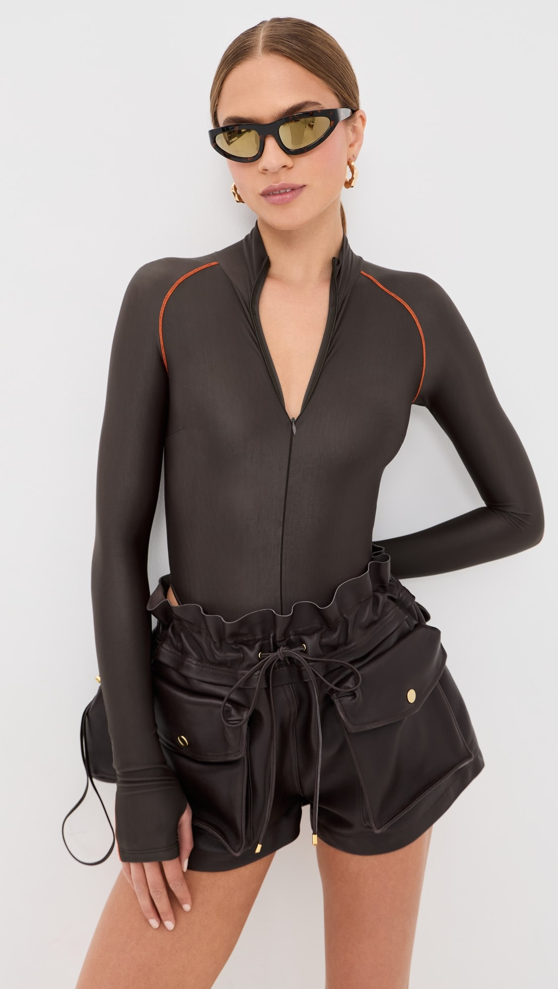 Long Sleeve Bodysuit with Top Stitching | Shopbop