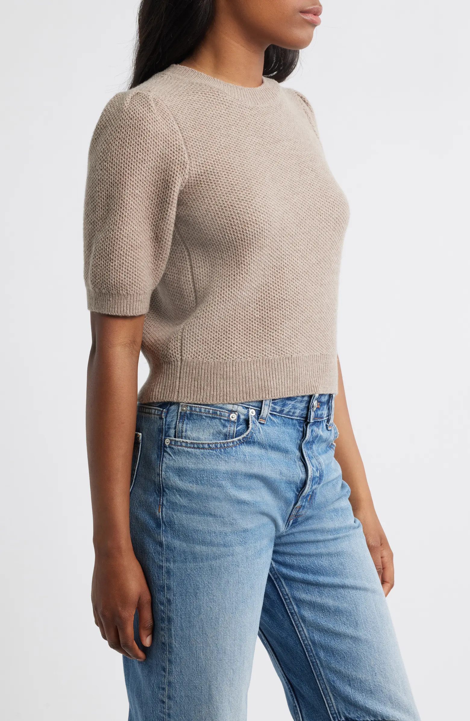 Puff-Sleeve Textured Sweater | Nordstrom
