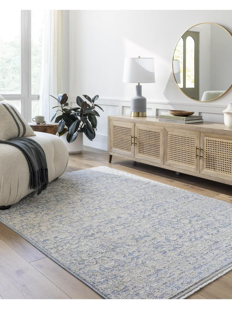 Better Homes and Gardens Blue Floral 5x7 Area Rug | Walmart (US)