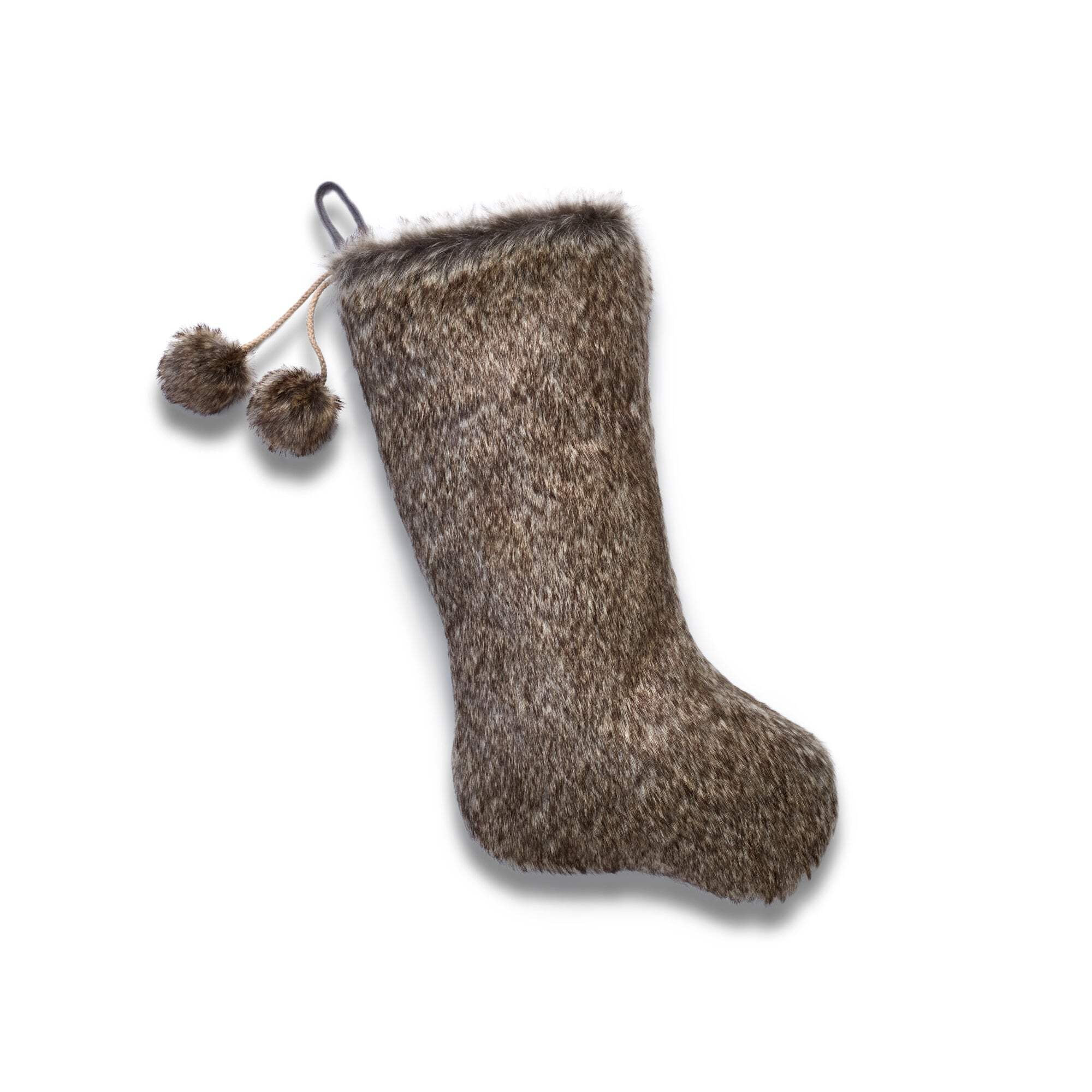 Luxe Faux Fur Stocking with Fur Pom-Poms | Walmart (US)