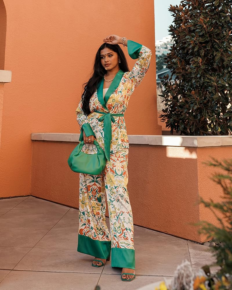 The Drop Women's Floral Printed Satin Jacket with Tie by @sruthijayadevan | Amazon (US)