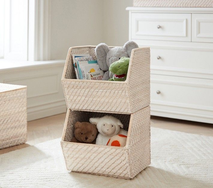 Quinn Stackable Bins, Set of 2 | Pottery Barn Kids