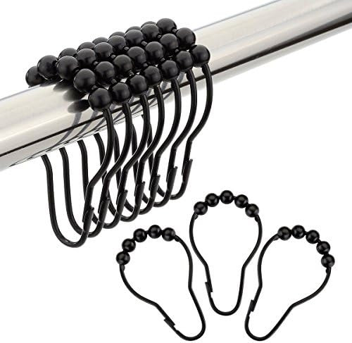 Amazer Shower Curtain Hooks Rings, Stainless Steel Rust-Resistant Black Shower Curtain Rings and ... | Amazon (US)
