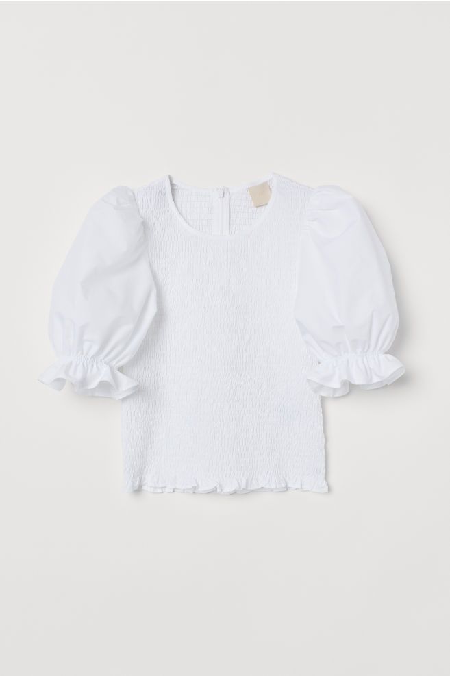 Top with smocking | H&M (UK, MY, IN, SG, PH, TW, HK)