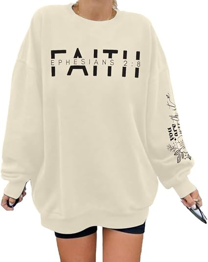 UNIQUEONE Christian Sweatshirt Women Faith Shirts: Jesus Sweatshirt Christian Religious Crewneck ... | Amazon (US)