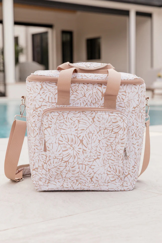 Cooler in Neutral Leaf | Pink Lily