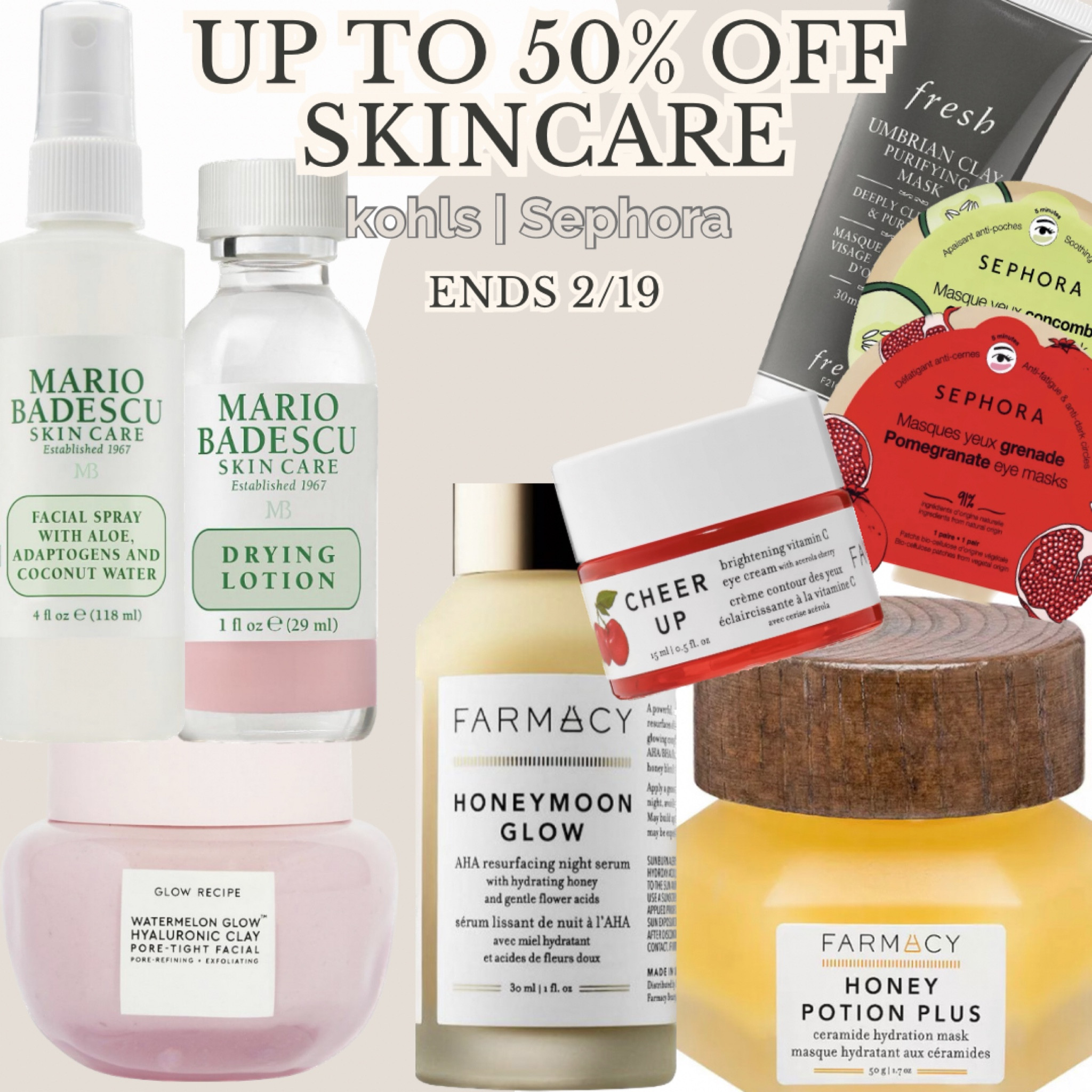 Sale alert!! Up to 50% off skincare - ends on 2/19 Brands like Mario Badescu, Farmacy, Sephora face and eye masks, Tula, Fresh, Glow Recipe, Ole Henrikson & more!! 

#LTKsalealert #LTKbeauty #LTKstyletip