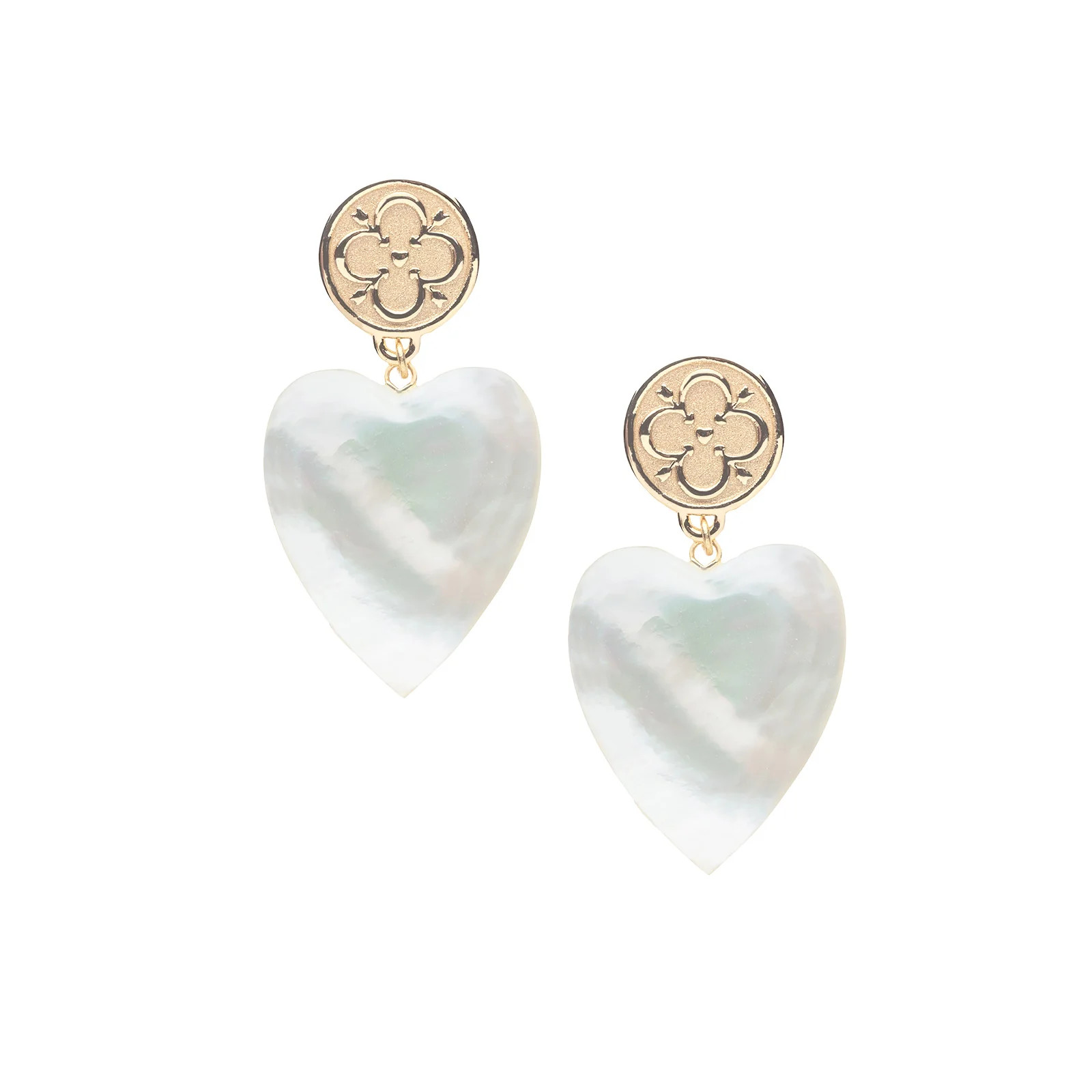 LOVE Carry Your Heart Earrings in Mother of Pearl | Jane Win