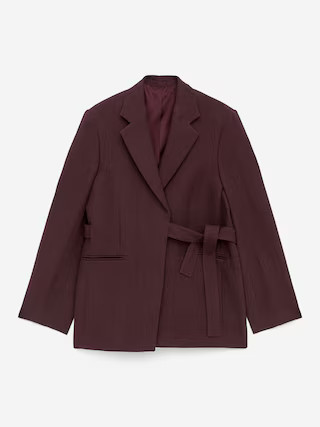 Cotton-Linen Blazer – Burgundy – Women – ARKET GB | Arket UK