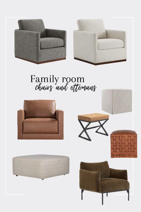 Family room decor: flexible cozy seating with swivel chairs and upholstered ottomans 🖤

Amazon home decor, Amazon swivel chairs, west elm armchair 

#LTKhome #LTKstyletip #LTKfamily