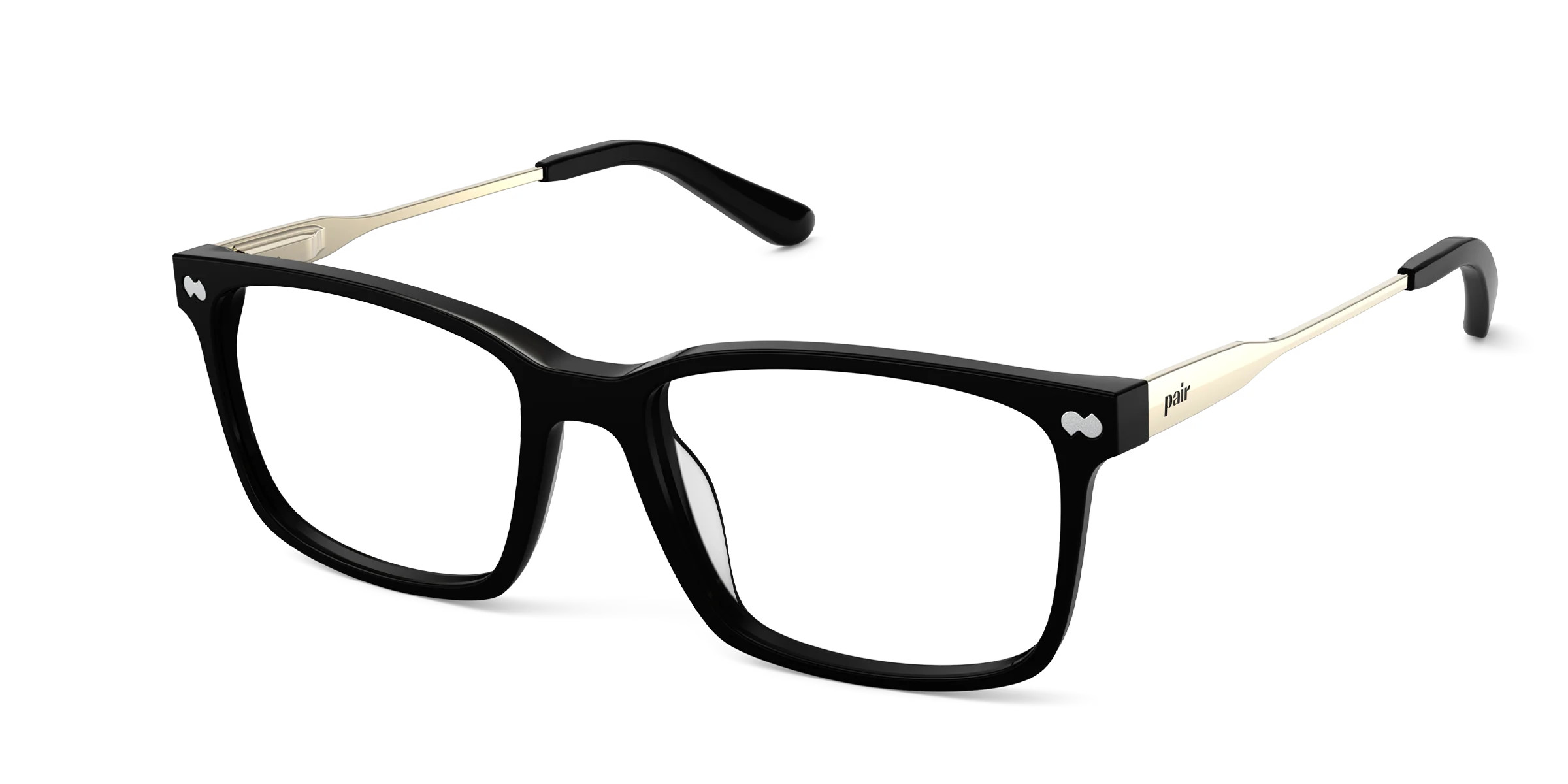 The Kirby - Mixed Material Black Gold Metal | Pair Eyewear