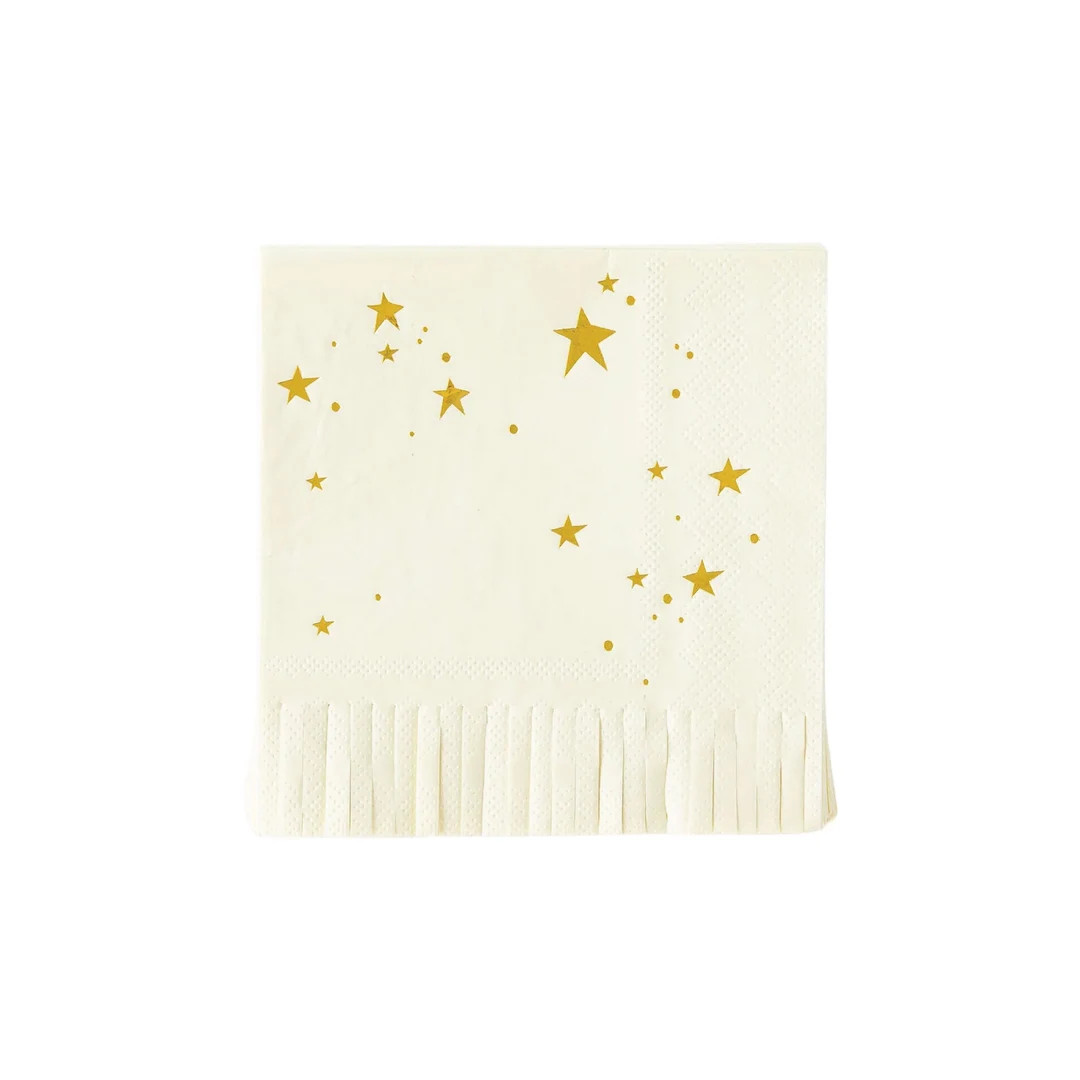Baby Gold Star Dessert Napkins 18ct | Twinkle Little Star Baby Shower Napkins | Oh Baby Shower | ... | Etsy (US)