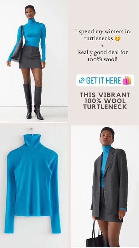 Sale find: VIBRANT BLUE TURTLENECK 100% WOOL - ideal colourful basic for winter / workwear /work style / casual style / winter basics / winter fashion / sale alter / & other stories sale / top 

#LTKworkwear #LTKsalealert #LTKeurope